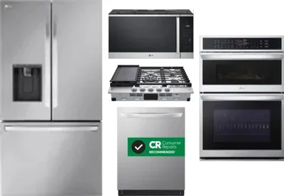 5 Piece Package Includes Refrigerator, Cooktop, Wall Oven, Microwave And Dishwasher