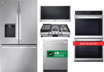 5 Piece Package Includes Refrigerator, Cooktop, Wall Oven, Microwave And Dishwasher