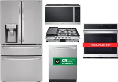 5 Piece Package Includes Refrigerator, Cooktop, Wall Oven, Microwave And Dishwasher