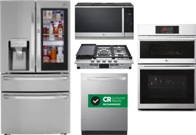 5 Piece Package Includes Refrigerator, Cooktop, Wall Oven, Microwave And Dishwasher