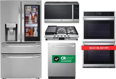5 Piece Package Includes Refrigerator, Cooktop, Wall Oven, Microwave And Dishwasher