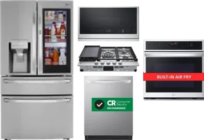 5 Piece Package Includes Refrigerator, Cooktop, Wall Oven, Microwave And Dishwasher