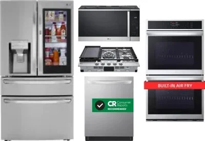 5 Piece Package Includes Refrigerator, Cooktop, Wall Oven, Microwave And Dishwasher