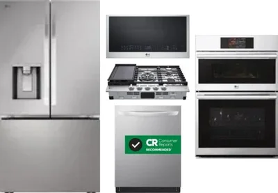 5 Piece Package Includes Refrigerator, Cooktop, Wall Oven, Microwave And Dishwasher
