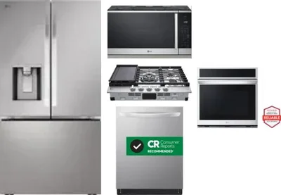 5 Piece Package Includes Refrigerator, Cooktop, Wall Oven, Microwave And Dishwasher