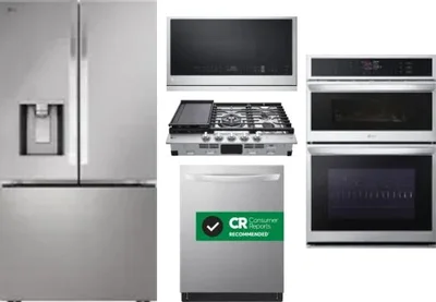5 Piece Package Includes Refrigerator, Cooktop, Wall Oven, Microwave And Dishwasher