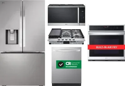 5 Piece Package Includes Refrigerator, Cooktop, Wall Oven, Microwave And Dishwasher