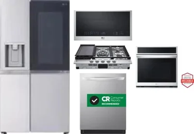 5 Piece Package Includes Refrigerator, Cooktop, Wall Oven, Microwave And Dishwasher