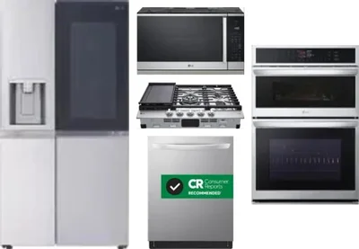 5 Piece Package Includes Refrigerator, Cooktop, Wall Oven, Microwave And Dishwasher