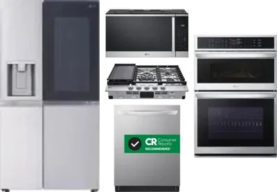 5 Piece Package Includes Refrigerator, Cooktop, Wall Oven, Microwave And Dishwasher