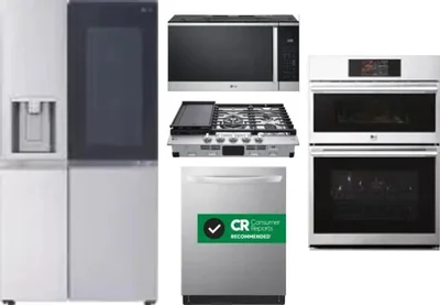5 Piece Package Includes Refrigerator, Cooktop, Wall Oven, Microwave And Dishwasher