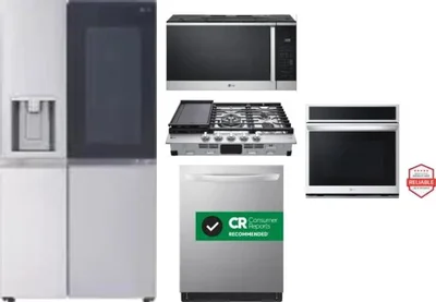 5 Piece Package Includes Refrigerator, Cooktop, Wall Oven, Microwave And Dishwasher