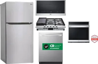 5 Piece Package Includes Refrigerator, Cooktop, Wall Oven, Microwave And Dishwasher