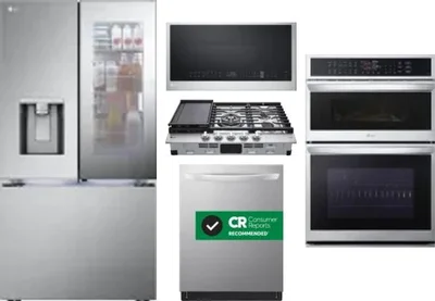5 Piece Package Includes Refrigerator, Cooktop, Wall Oven, Microwave And Dishwasher