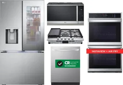 5 Piece Package Includes Refrigerator, Cooktop, Wall Oven, Microwave And Dishwasher
