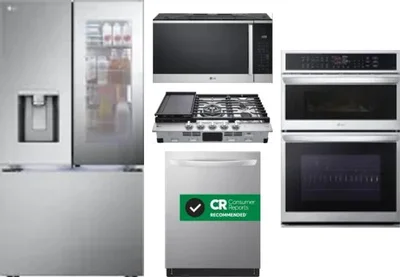 5 Piece Package Includes Refrigerator, Cooktop, Wall Oven, Microwave And Dishwasher