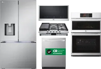 5 Piece Package Includes Refrigerator, Cooktop, Wall Oven, Microwave And Dishwasher
