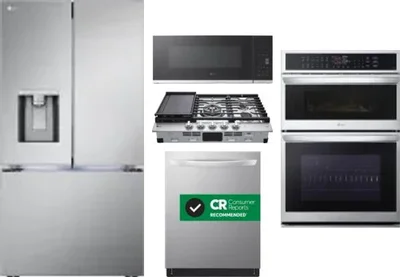 5 Piece Package Includes Refrigerator, Cooktop, Wall Oven, Microwave And Dishwasher