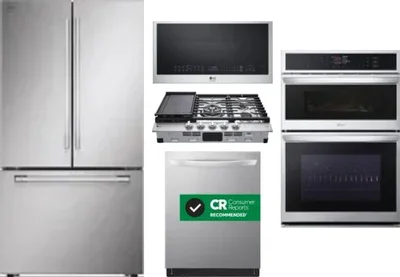 5 Piece Package Includes Refrigerator, Cooktop, Wall Oven, Microwave And Dishwasher