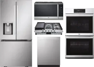 5 Piece Package Includes Refrigerator, Cooktop, Wall Oven, Microwave And Dishwasher