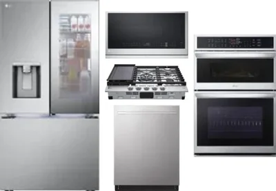 5 Piece Package Includes Refrigerator, Cooktop, Wall Oven, Microwave And Dishwasher