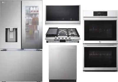 5 Piece Package Includes Refrigerator, Cooktop, Wall Oven, Microwave And Dishwasher