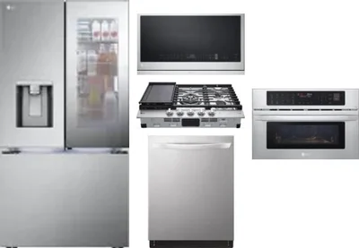 5 Piece Package Includes Refrigerator, Cooktop, Wall Oven, Microwave And Dishwasher