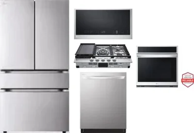5 Piece Package Includes Refrigerator, Cooktop, Wall Oven, Microwave And Dishwasher