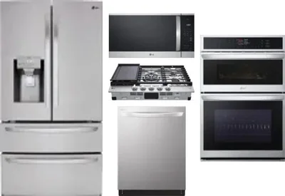 5 Piece Package Includes Refrigerator, Cooktop, Wall Oven, Microwave And Dishwasher