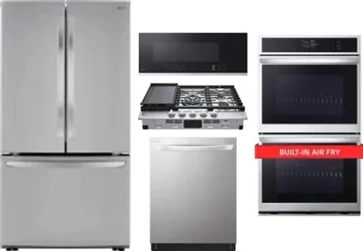 5 Piece Package Includes Refrigerator, Cooktop, Wall Oven, Microwave And Dishwasher