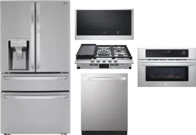 5 Piece Package Includes Refrigerator, Cooktop, Wall Oven, Microwave And Dishwasher