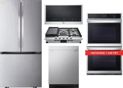 5 Piece Package Includes Refrigerator, Cooktop, Wall Oven, Microwave And Dishwasher