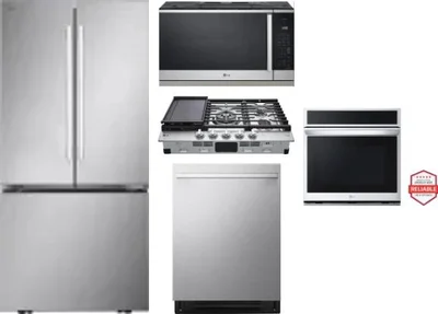 5 Piece Package Includes Refrigerator, Cooktop, Wall Oven, Microwave And Dishwasher
