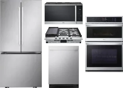 5 Piece Package Includes Refrigerator, Cooktop, Wall Oven, Microwave And Dishwasher