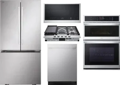 5 Piece Package Includes Refrigerator, Cooktop, Wall Oven, Microwave And Dishwasher