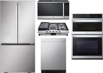 5 Piece Package Includes Refrigerator, Cooktop, Wall Oven, Microwave And Dishwasher