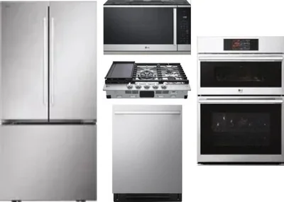 5 Piece Package Includes Refrigerator, Cooktop, Wall Oven, Microwave And Dishwasher
