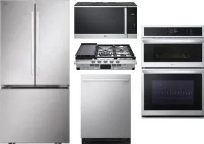 5 Piece Package Includes Refrigerator, Cooktop, Wall Oven, Microwave And Dishwasher