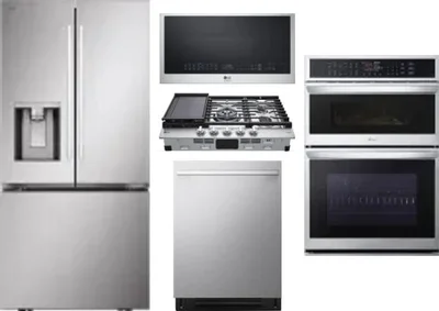 5 Piece Package Includes Refrigerator, Cooktop, Wall Oven, Microwave And Dishwasher