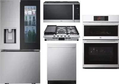 5 Piece Package Includes Refrigerator, Cooktop, Wall Oven, Microwave And Dishwasher
