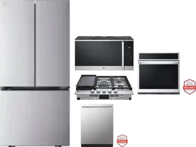 5 Piece Package Includes Refrigerator, Cooktop, Wall Oven, Microwave And Dishwasher