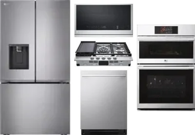 5 Piece Package Includes Refrigerator, Cooktop, Wall Oven, Microwave And Dishwasher