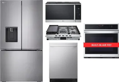 5 Piece Package Includes Refrigerator, Cooktop, Wall Oven, Microwave And Dishwasher