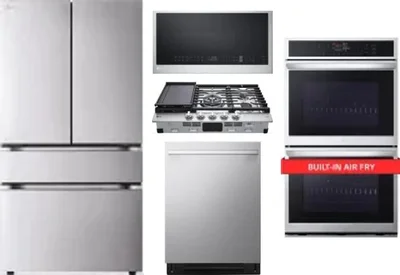 5 Piece Package Includes Refrigerator, Cooktop, Wall Oven, Microwave And Dishwasher