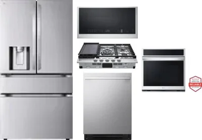 5 Piece Package Includes Refrigerator, Cooktop, Wall Oven, Microwave And Dishwasher