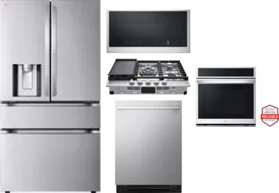 5 Piece Package Includes Refrigerator, Cooktop, Wall Oven, Microwave And Dishwasher