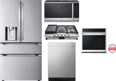 5 Piece Package Includes Refrigerator, Cooktop, Wall Oven, Microwave And Dishwasher
