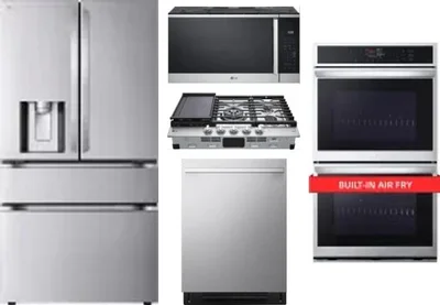 5 Piece Package Includes Refrigerator, Cooktop, Wall Oven, Microwave And Dishwasher