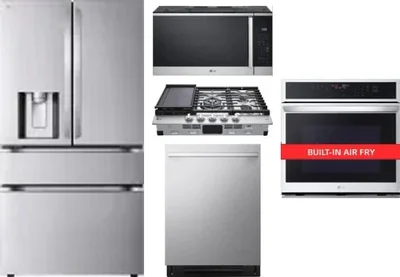 5 Piece Package Includes Refrigerator, Cooktop, Wall Oven, Microwave And Dishwasher