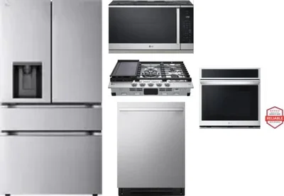 5 Piece Package Includes Refrigerator, Cooktop, Wall Oven, Microwave And Dishwasher